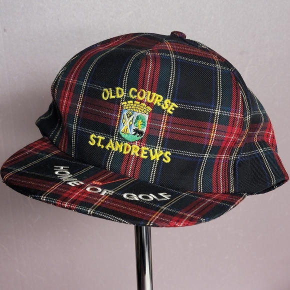 ST. ANDREWS OLD COURSE OS Velcroback Blue, Green & Yellow Hat Vintage - Picture 1 of 3